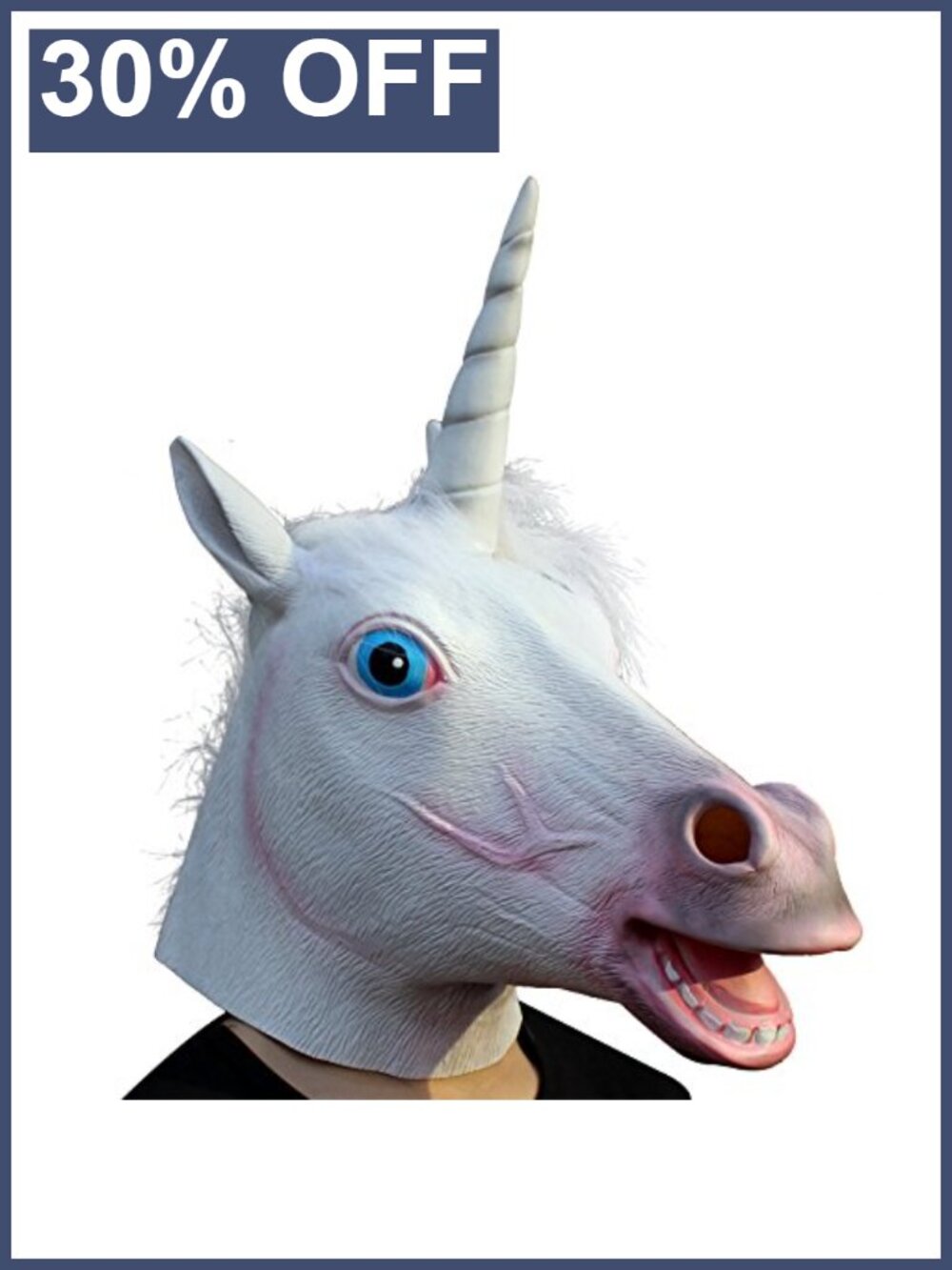 Full Head Natural Latex Unicorn Mask Costume Halloween Cosplay